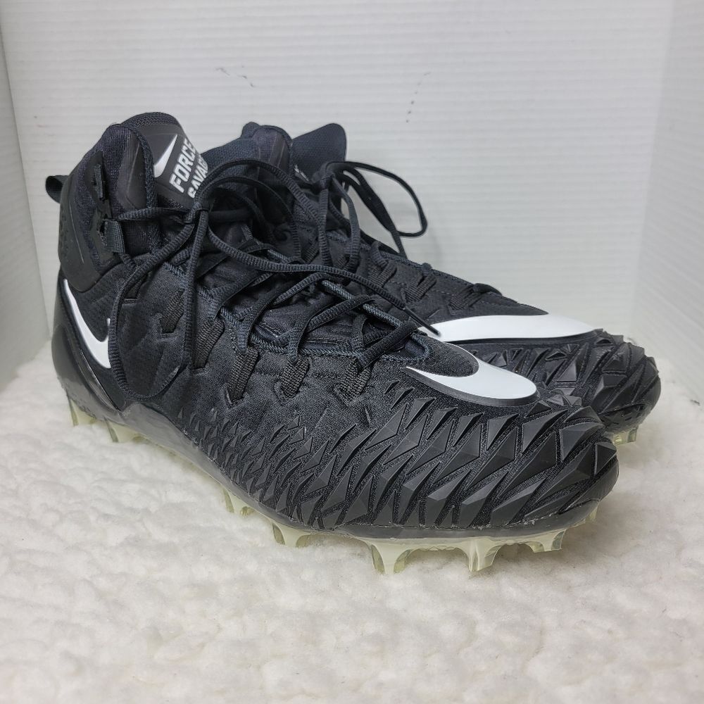 Nike Force Savage Pro Mens HighTop Shoes Size 16 Shark Black Football Cleat 2016